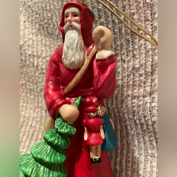 Santa Clause Christmas Ornament. It’s not ceramic, it feels Papier Mache’to me. - Picture 4 of 6